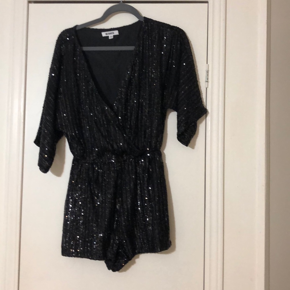 Black Sequin Romper - image 1